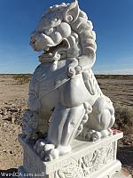 Chinese Guardian Lions protect the Mojave Desert along Route 66