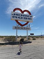 Iconic Jenny Rose Restaurant sign located on Interstate 15 on the way to Vegas!