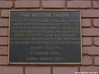 Plaque commemorating the Far Western Tavern