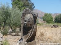 Wooden carving near the head of John Muir