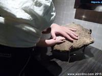 Tiffany touching the Blarney Stone