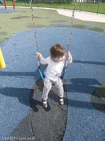 Tiffany sits on the haunted swing!