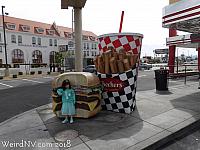 Tiffany showing the size of the burger